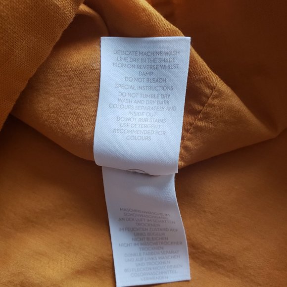 BODEN Leonora Blended Linen Belted Front Button A Cut Midi Skirt Orange SZ 16R - Picture 12 of 13